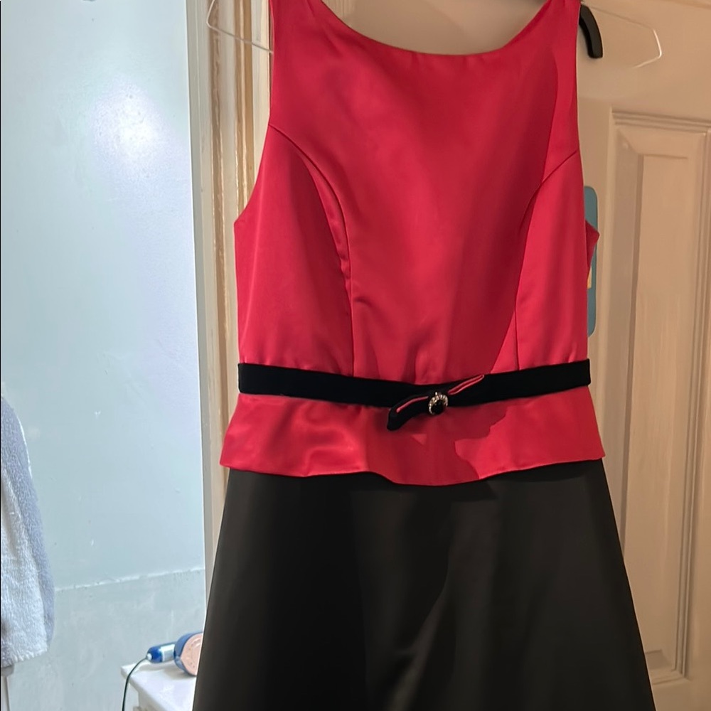 Elegant Pink And Black Wedding Dress
